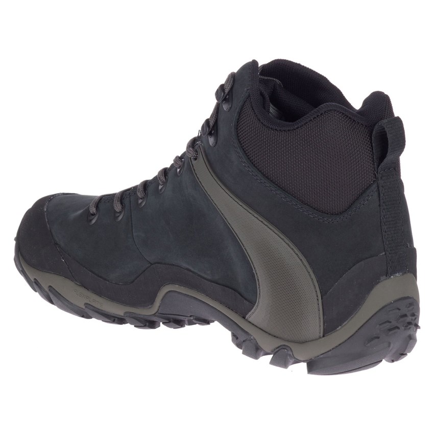 Chaussures Randonnée Merrell Chameleon 8 Leather Mid Waterproof Noir Homme | J.B.YUQX